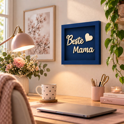 Holz Bilderrahmen "Beste Mama" in verschiedenen Farben