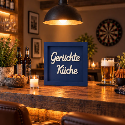 Holz Bilderrahmen "Gerüchte Küche" in verschiedenen Farben