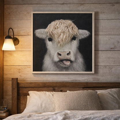Wall Art 3D Hairfusion Kuh weiß ohne Hörner 60x60