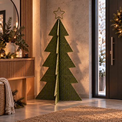 Aufsteller Tannenbaum Olaf Papiergeflecht Grün oder Weiß