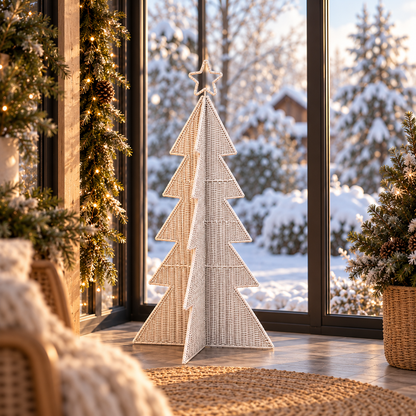 Aufsteller Tannenbaum Olaf Papiergeflecht Grün oder Weiß