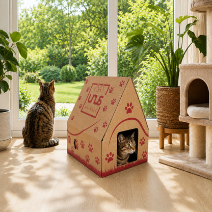 Katzenhaus Pappe Madame Miez inkl. 6 Kratzbretter