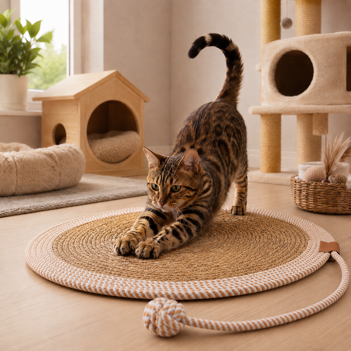 Kratzmatte Katze Tina Seegras Ø50 cm