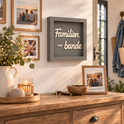 Holz Bilderrahmen "Familien-bande" in verschiedenen Farben