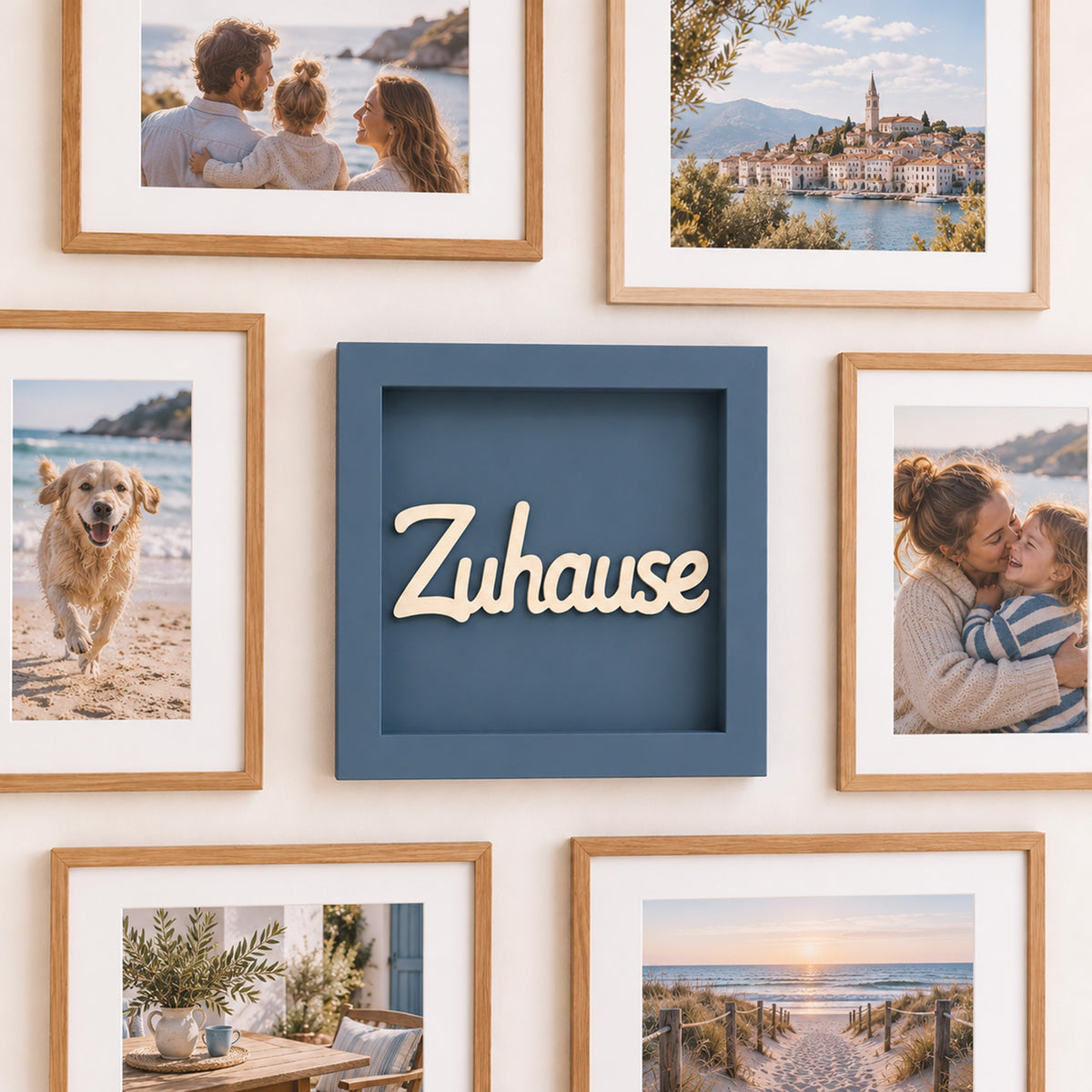 Holz Bilderrahmen 3D "Zuhause" in verschiedenen Farben