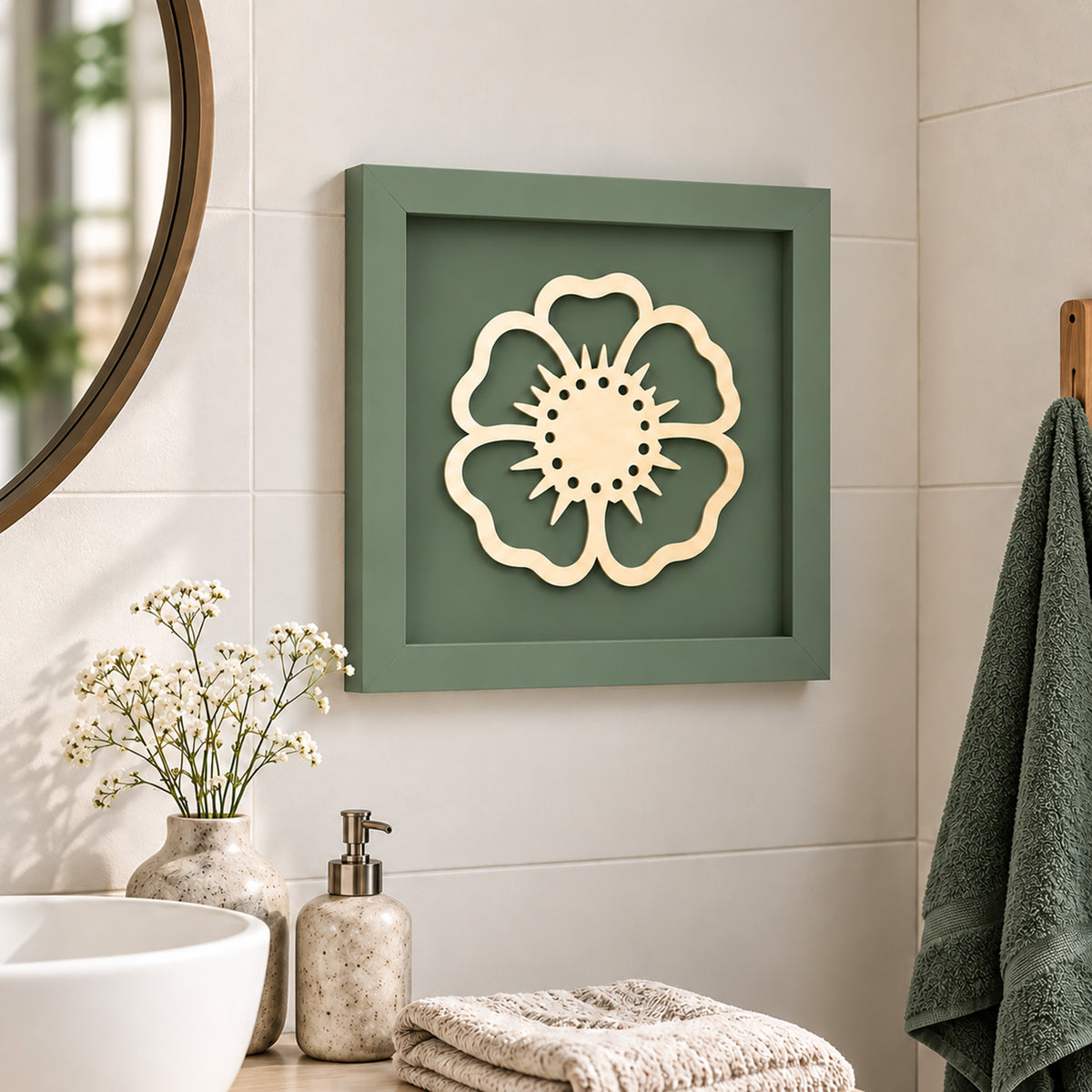 Holz Bilderrahmen 3D Cosmea in verschiedenen Farben