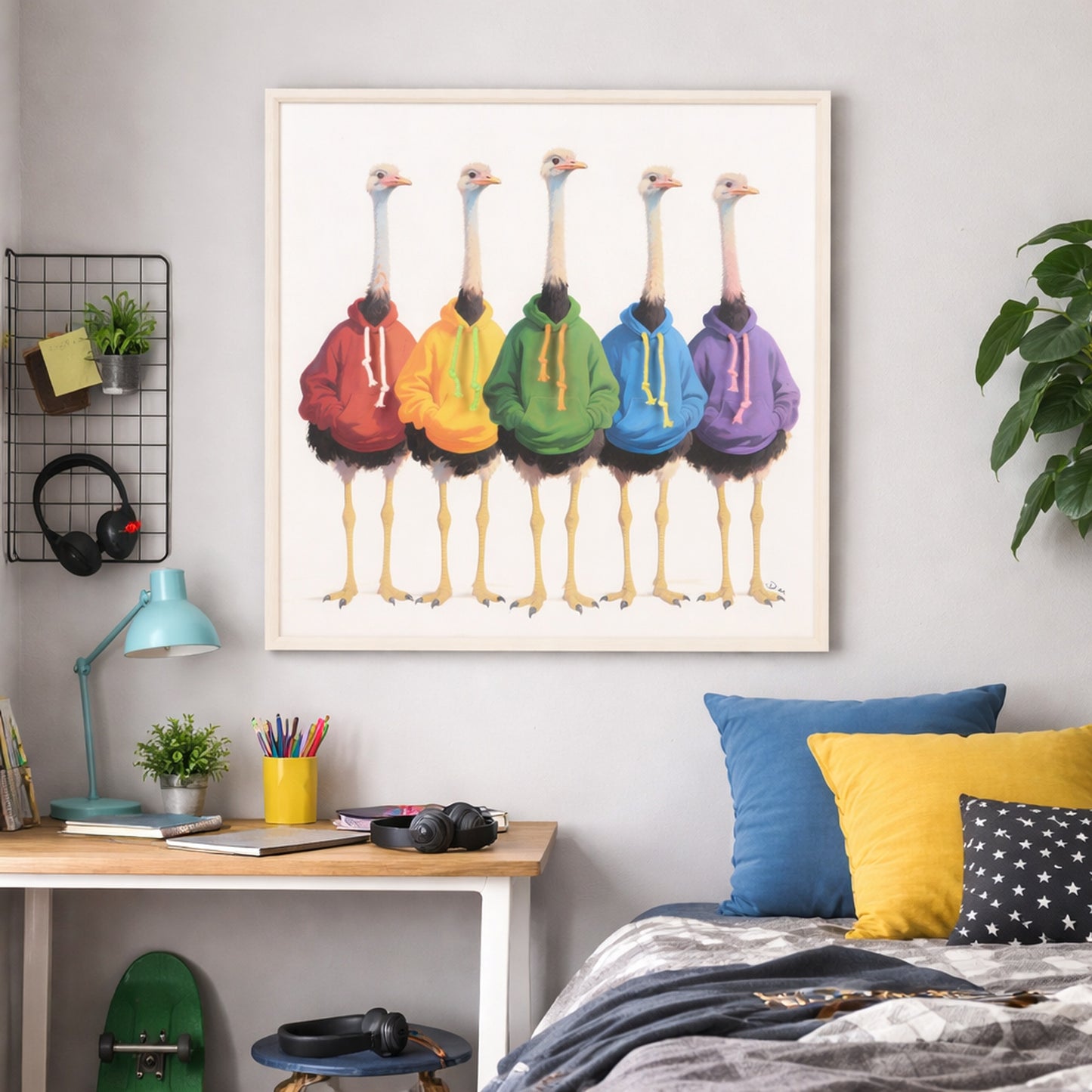 Wall Art 3D Hairfusion Sträuße mit bunten Hoodies 80x80