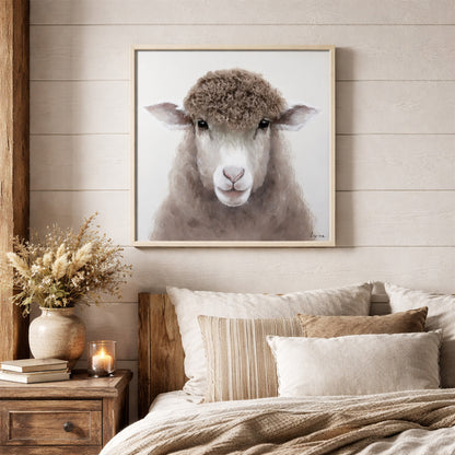 Wall Art 3D Hairfusion Schaf in weiß 60x60