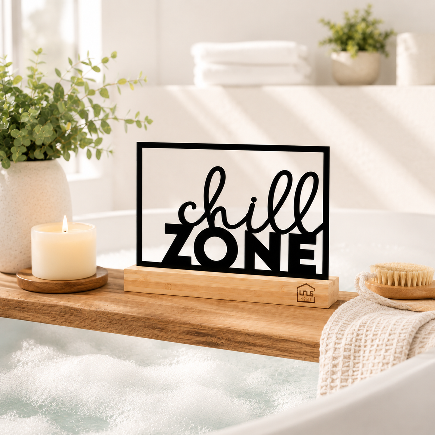 Aufsteller mit Text "Chill Zone"