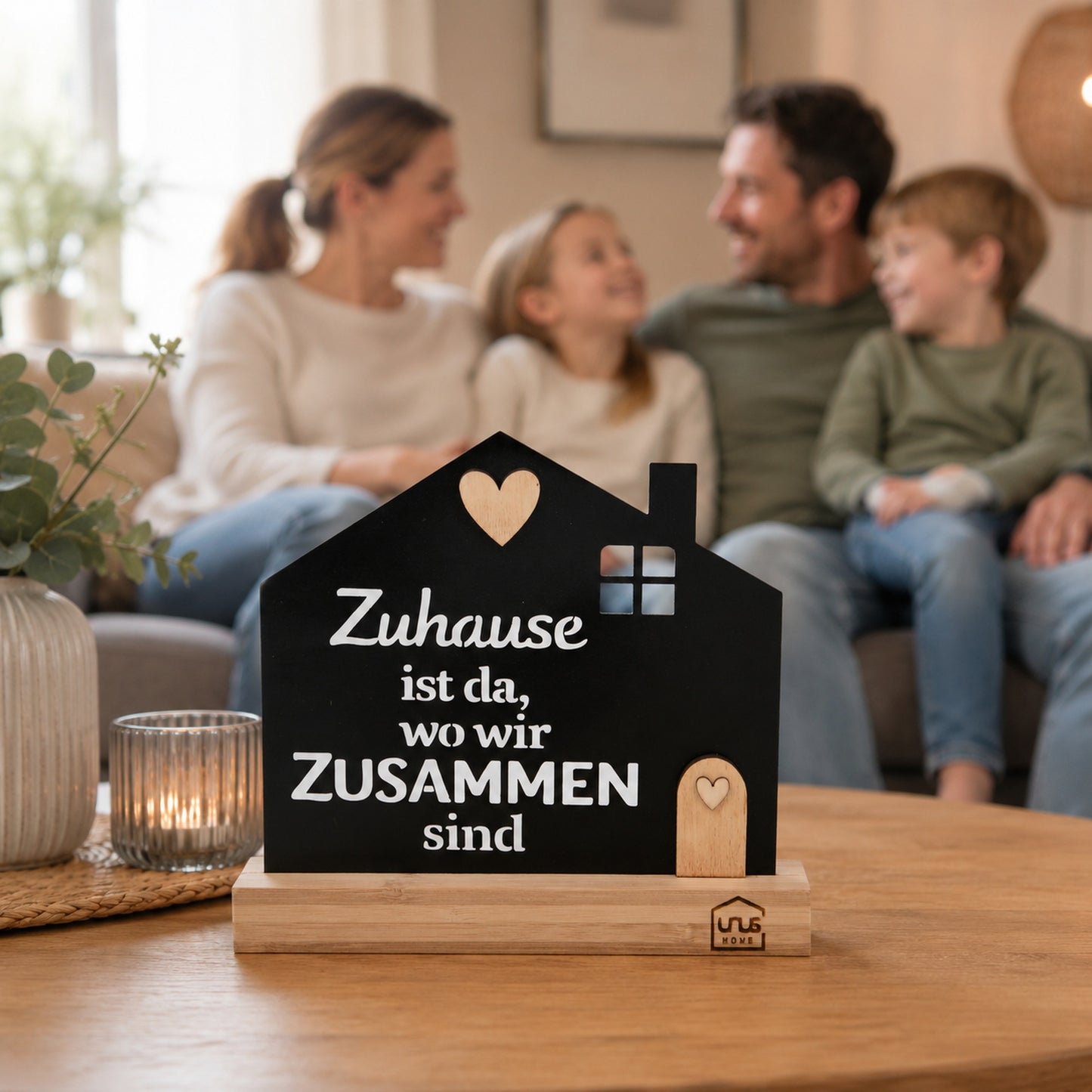 Aufsteller "Zuhause ist da wo wir zusammen sind"