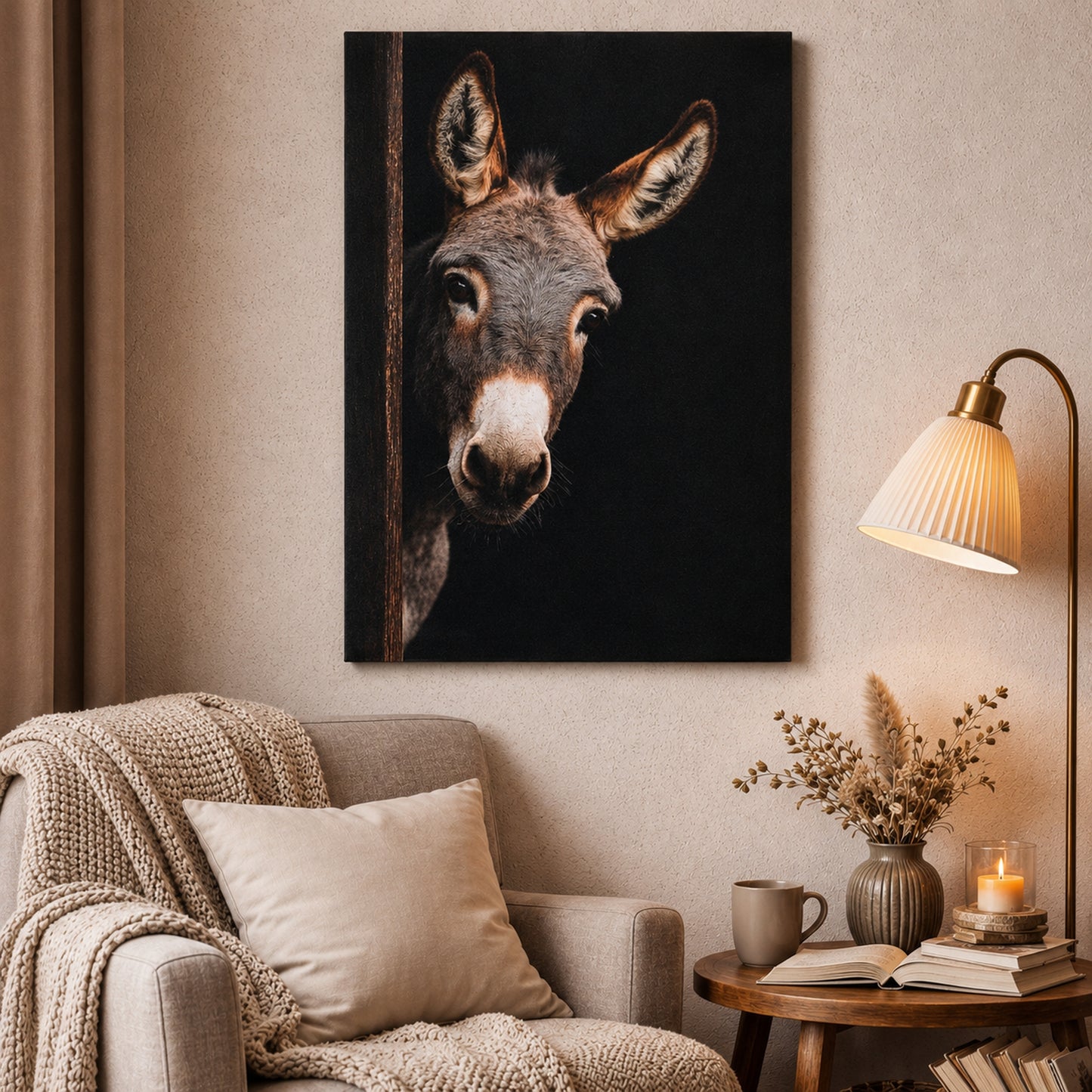 Leinwand Tierportrait Esel in zwei Größen