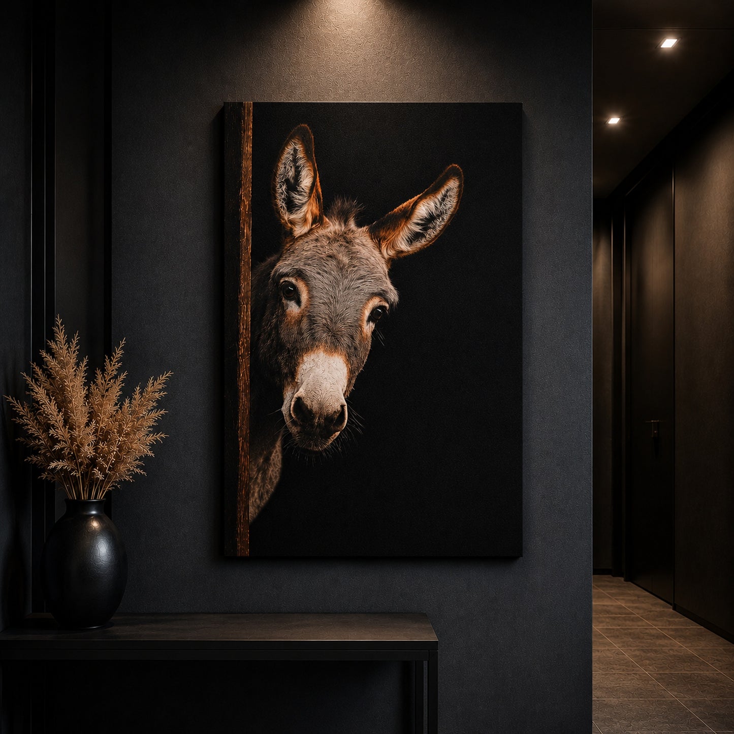 Leinwand Tierportrait Esel in zwei Größen