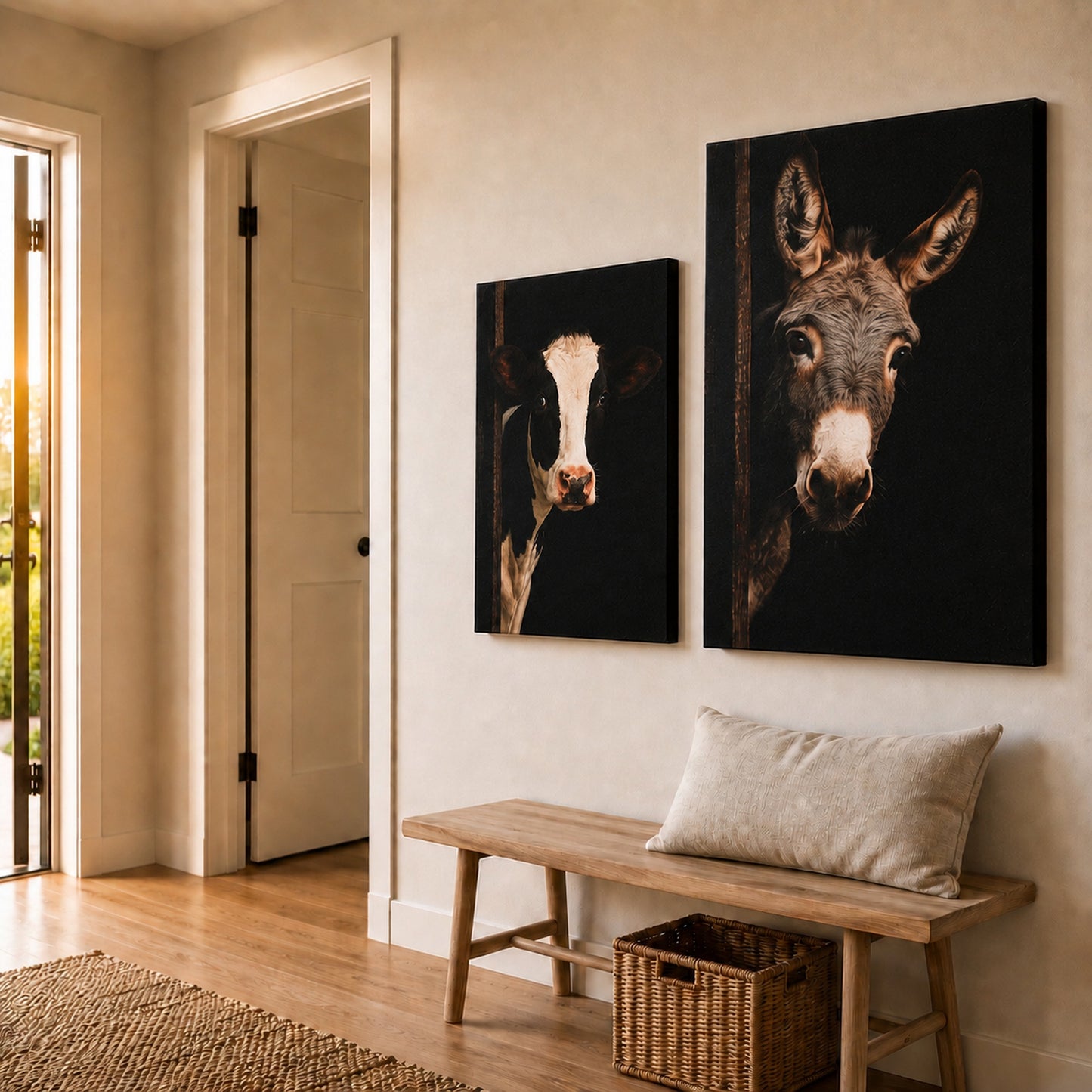 Leinwand Tierportrait Kuh groß bespannter Keilrahmen in verschiedenen Größen