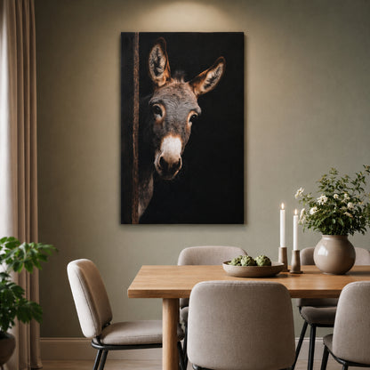 Leinwand Tierportrait Esel in zwei Größen