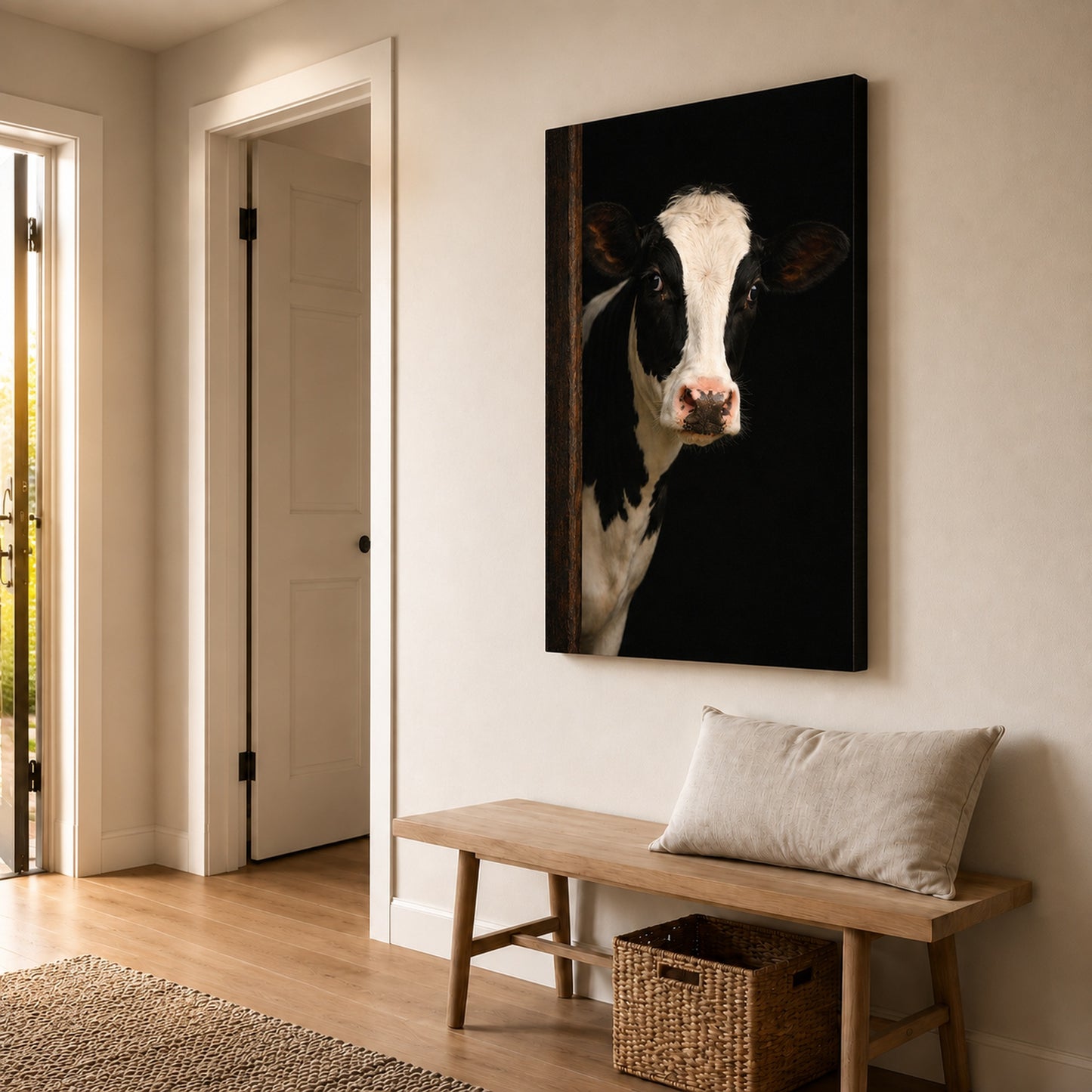 Leinwand Tierportrait Kuh groß bespannter Keilrahmen in verschiedenen Größen