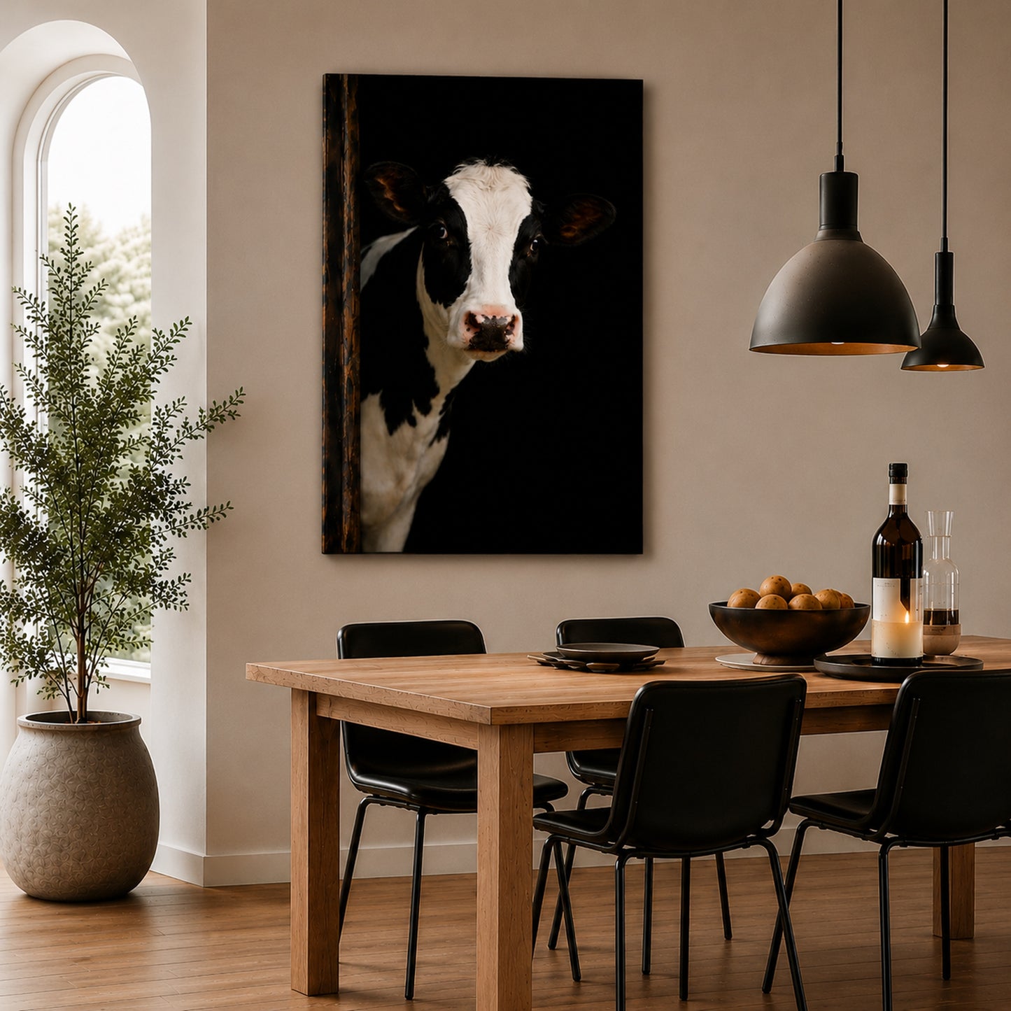 Leinwand Tierportrait Kuh groß bespannter Keilrahmen in verschiedenen Größen