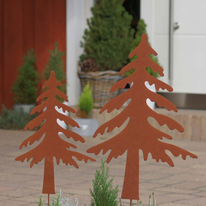 Roststecker Zink Tannenbaum rostig 2er Set