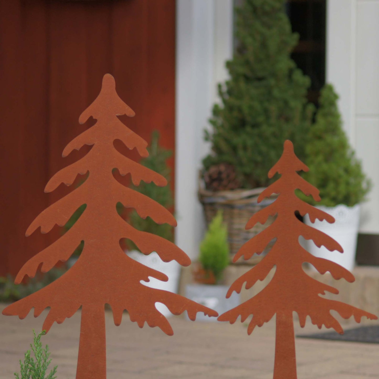 Roststecker Zink Tannenbaum rostig 2er Set