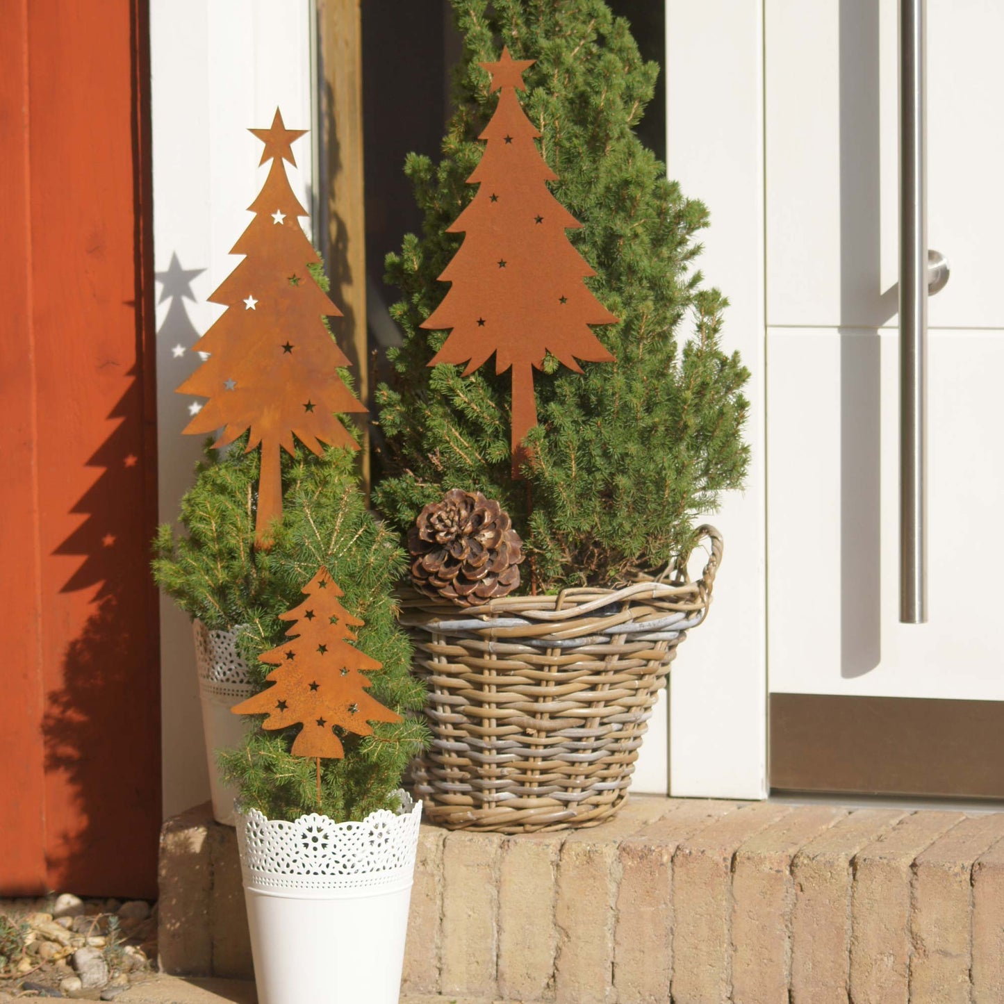 Stecker Zink Weihnachtsbaum m Stern Rost