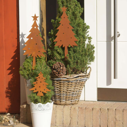 Stecker Zink Weihnachtsbaum m Stern Rost