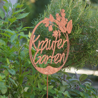 Stecker Rost rundes Schild " Kräutergarten"