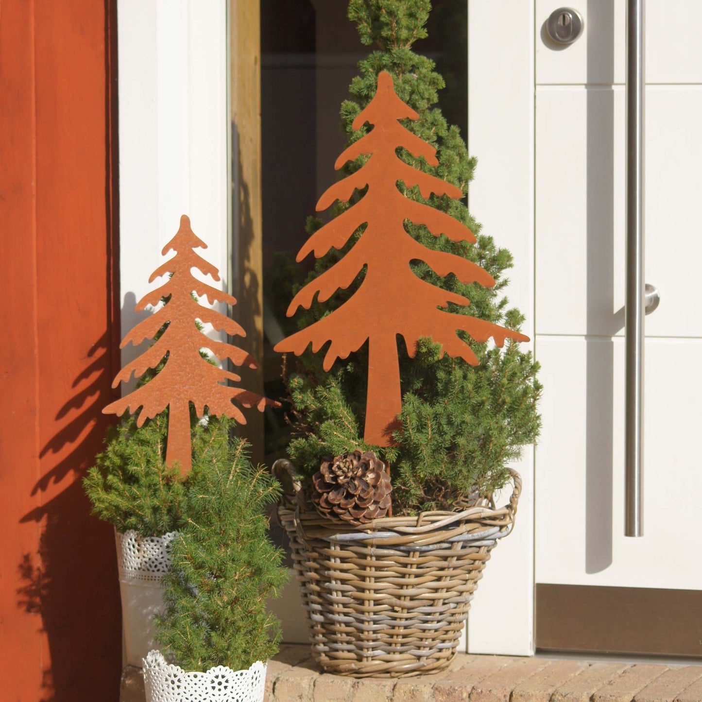Roststecker Zink Tannenbaum rostig 2er Set