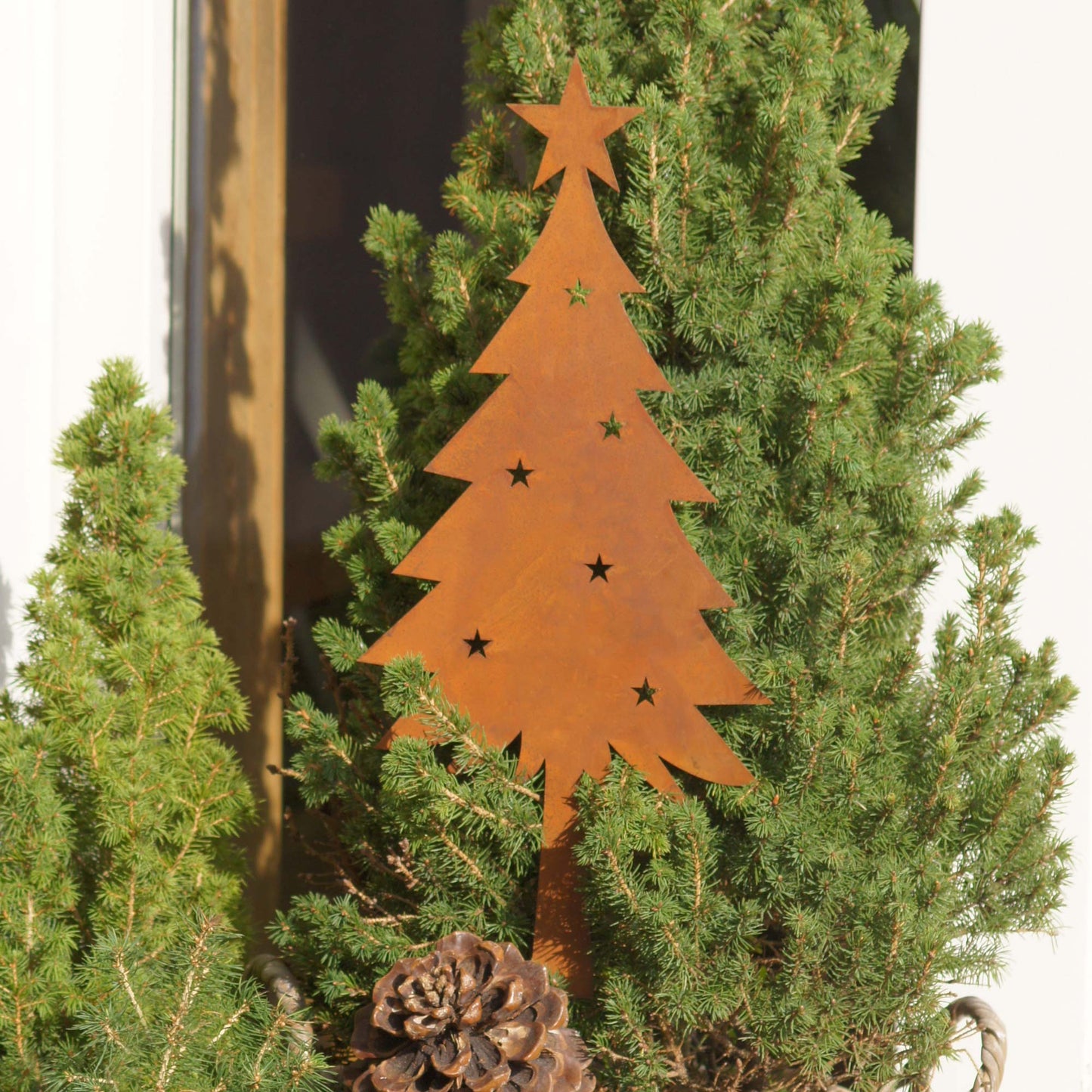 Stecker Zink Weihnachtsbaum m Stern Rost
