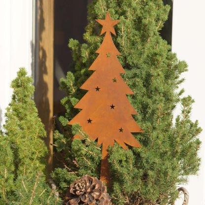 Stecker Zink Weihnachtsbaum m Stern Rost