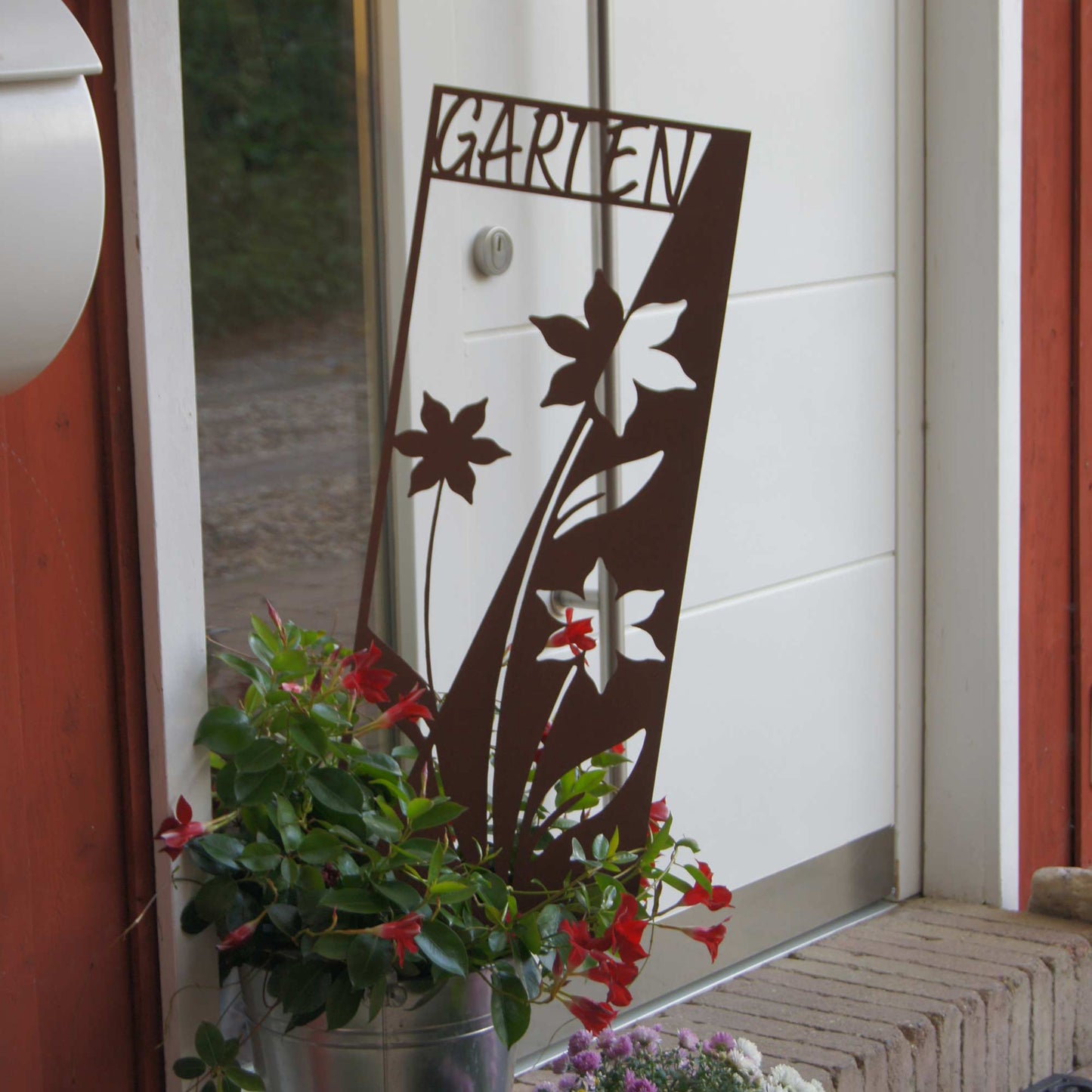 Stecker Rost Schild Blumen "Garten"