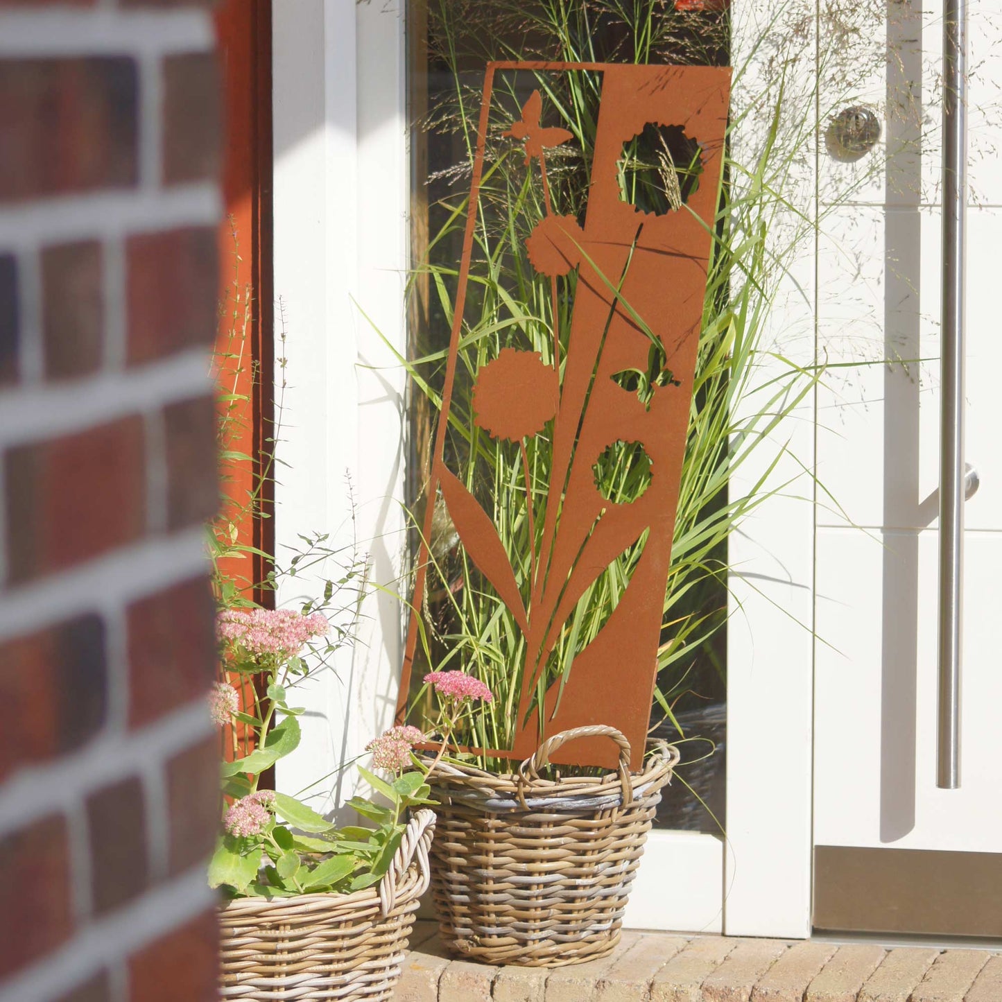 Stecker Rost Schild Blumen