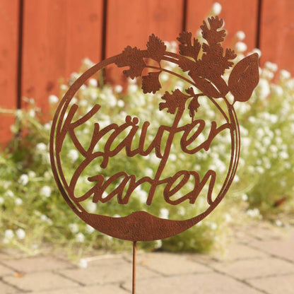 Stecker Rost rundes Schild " Kräutergarten"