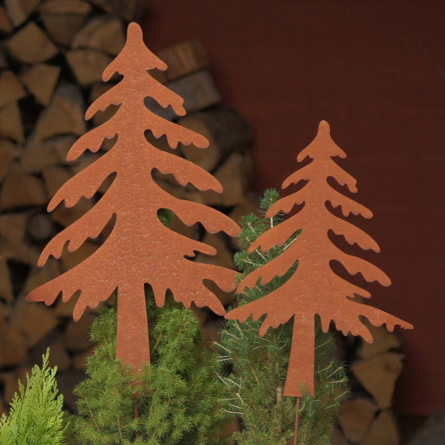 Roststecker Zink Tannenbaum rostig 2er Set