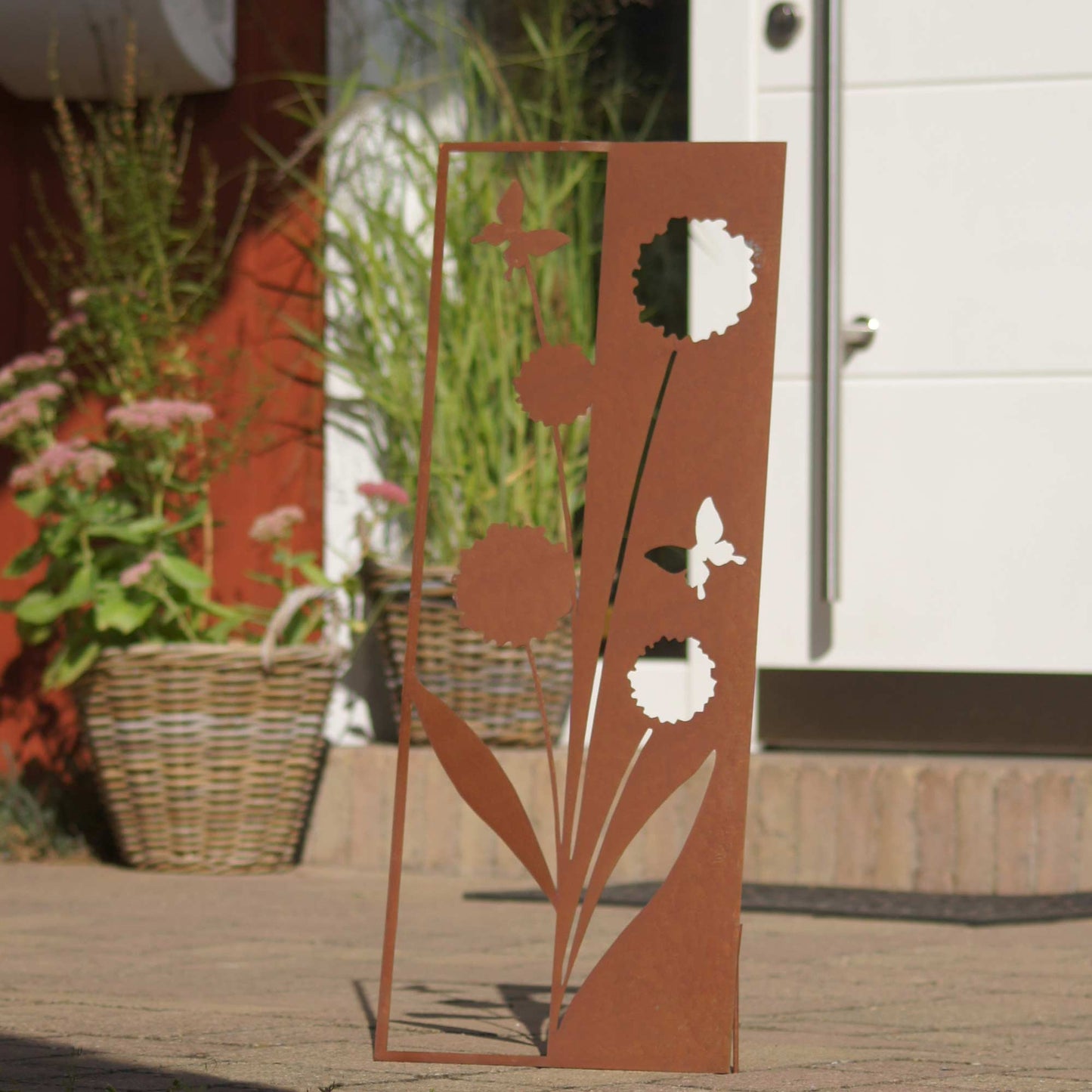 Stecker Rost Schild Blumen