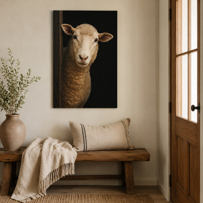 Leinwand Tierportrait Schaf bespannter Keilrahmen
