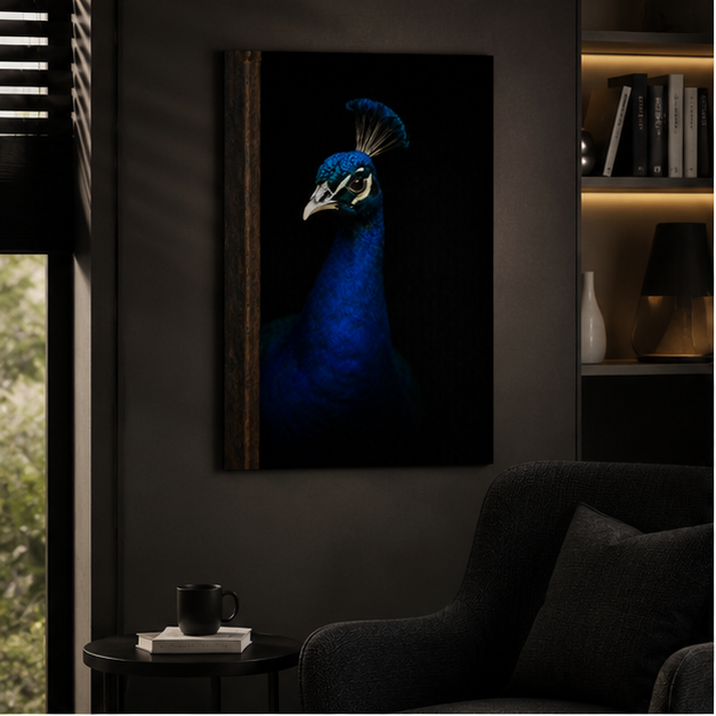 Leinwand Tierportrait Pfau bespannter Keilrahmen