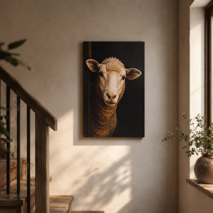Leinwand Tierportrait Schaf bespannter Keilrahmen