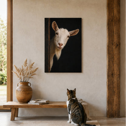 Leinwand Tierportrait Ziege bespannter Keilrahmen