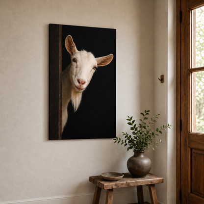 Leinwand Tierportrait Ziege bespannter Keilrahmen
