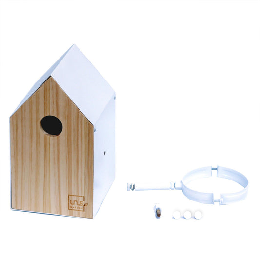 Vogelhaus Nistkasten viele Befestigungsmöglichkeiten grau
