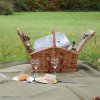 Picknickkorb mit Decke m Bügel u Inhalt für 2 Pers. natur