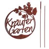 Gartenschild Kräutergarten Emaille/Rost NEU Gartenstecker Erdspieß Gartendeko 