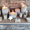 Outdoor-Kerze handgemacht Tischfeuer mit Dauerdocht schmal zylinderförmig