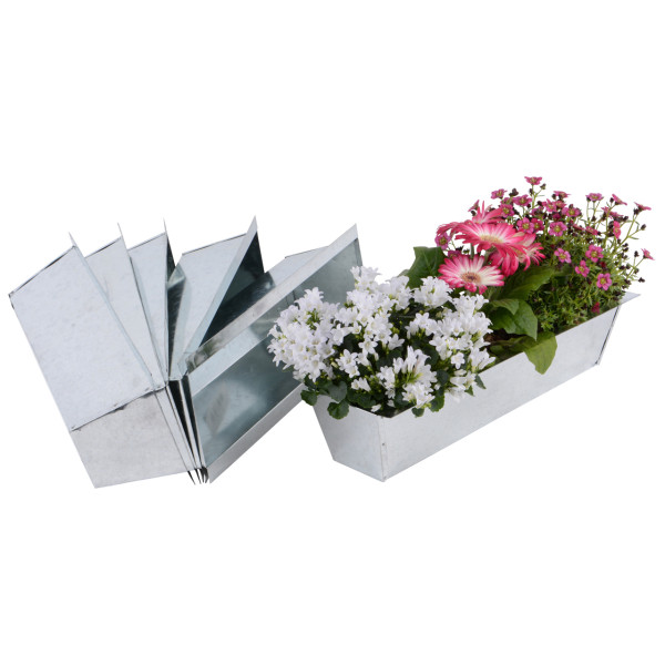 6 x Blumenkasten für Europalette Pflanzkasten Zink 38 cm